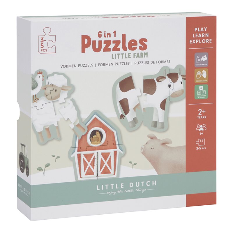 Puzzle 6 em 1 - Little Farm - Little Dutch