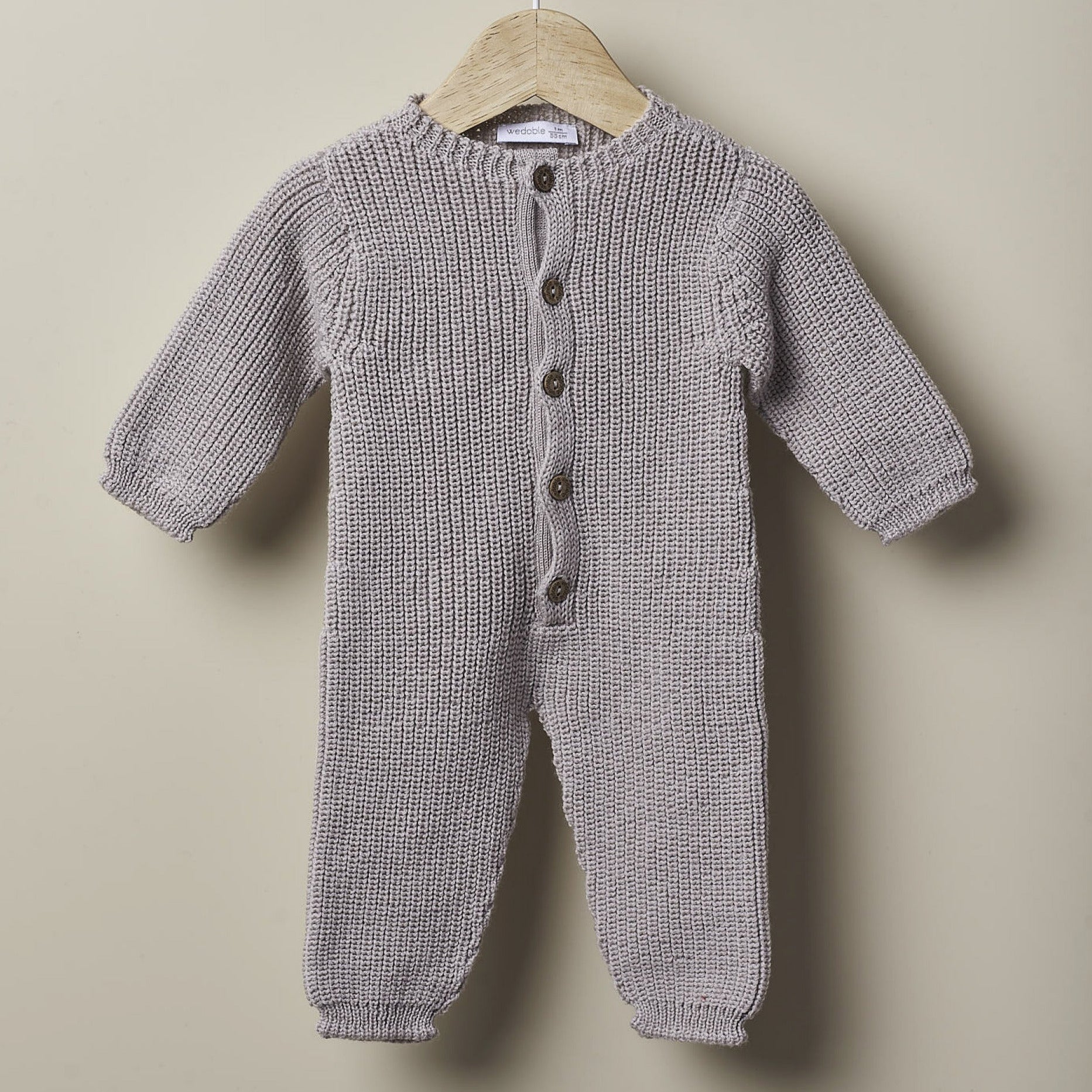 Macacão tricotado em malha de lã merino | LITTLE SWEET LOVE - Wedoble
