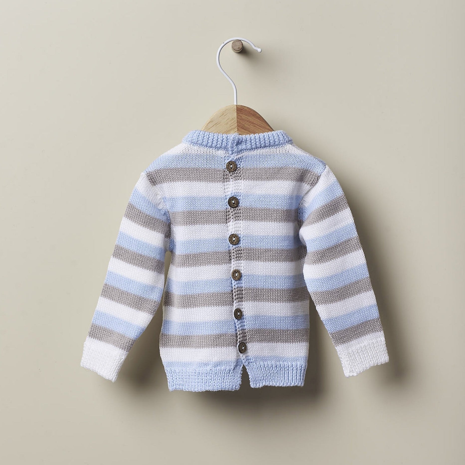 Conjunto camisola com riscas coloridas e calças tricotadas em malha de lã merino | LITTLE SWEET LOVE