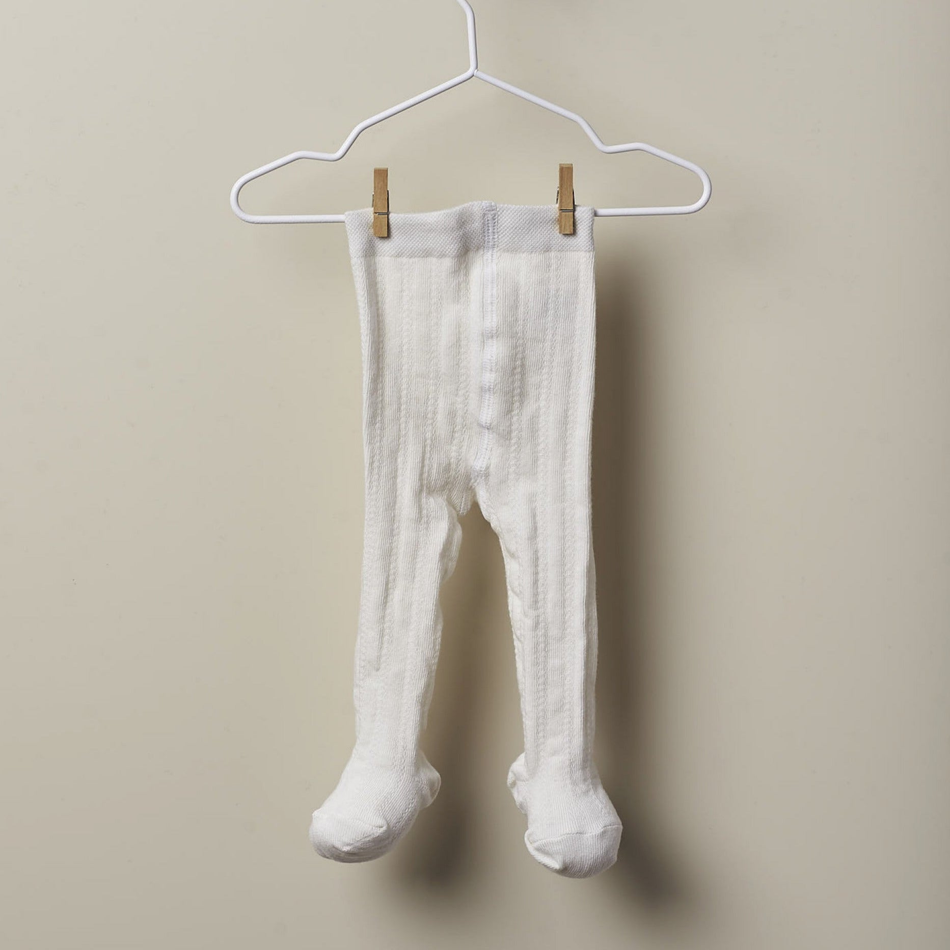 Collants de malha com design crochet para bebé - Wedoble