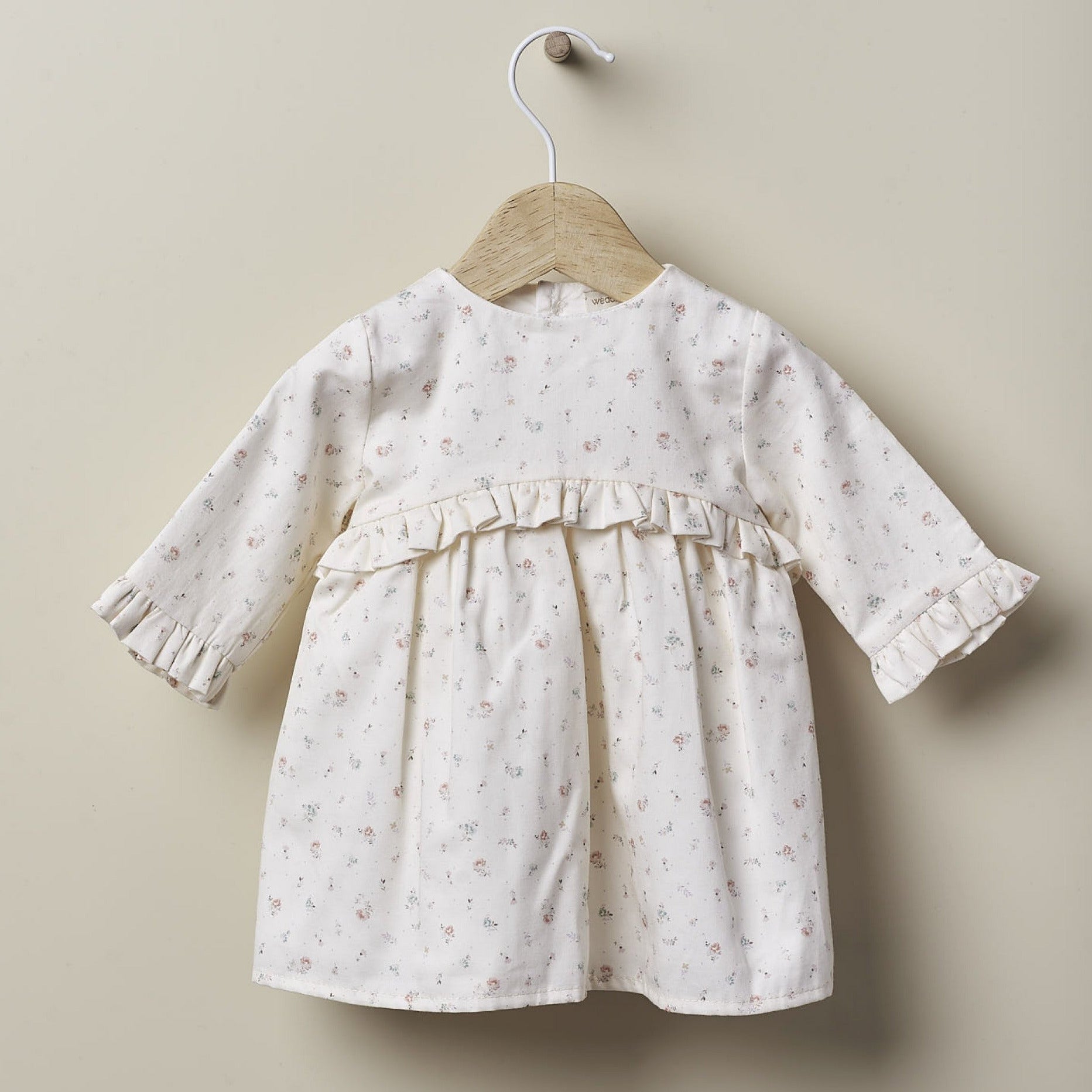 Vestido de manga comprida em tecido florido | LOVELY MOTHER LOVE - Wedoble