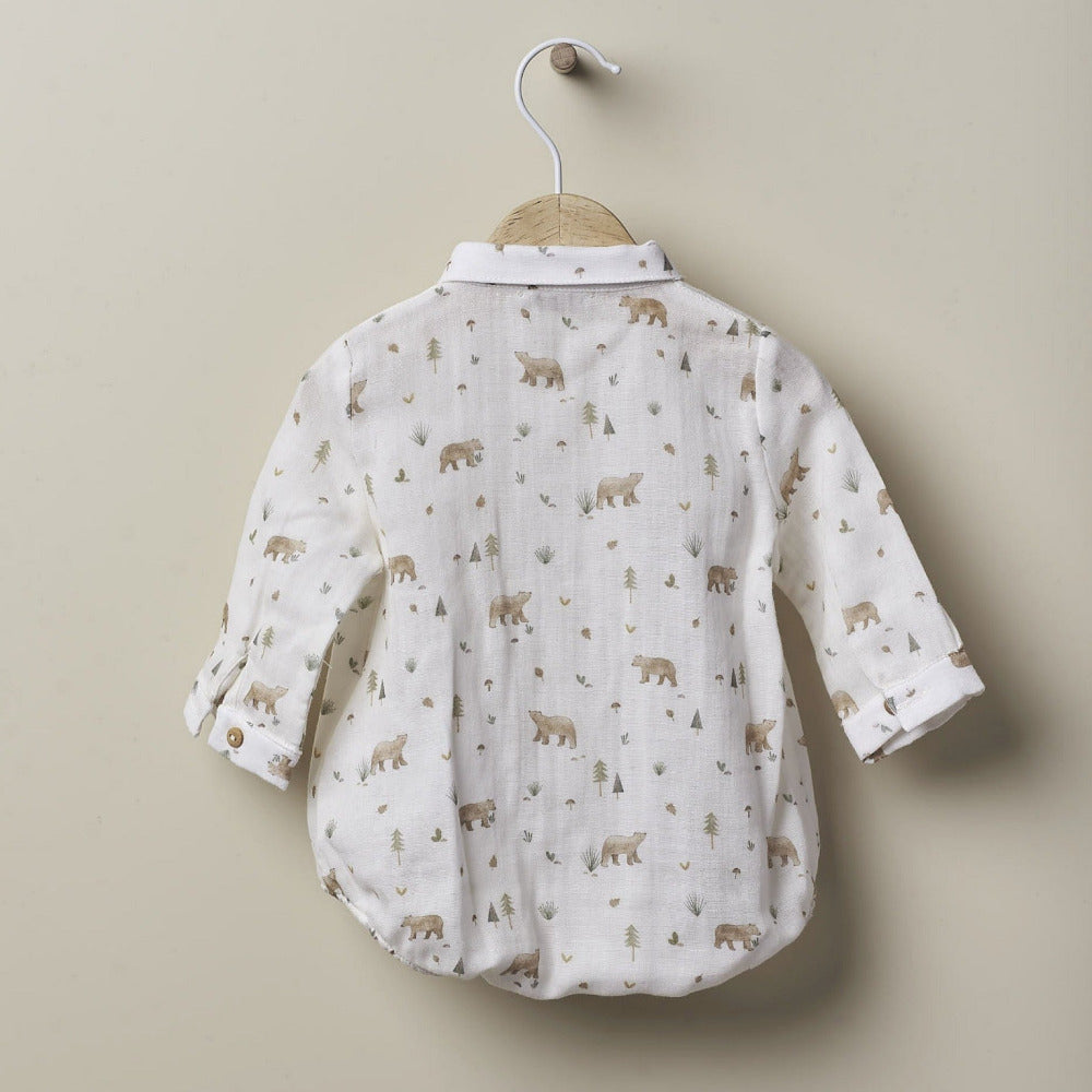 Body camisa em tecido em algodão orgânico | HAPPY WINTER - Wedoble