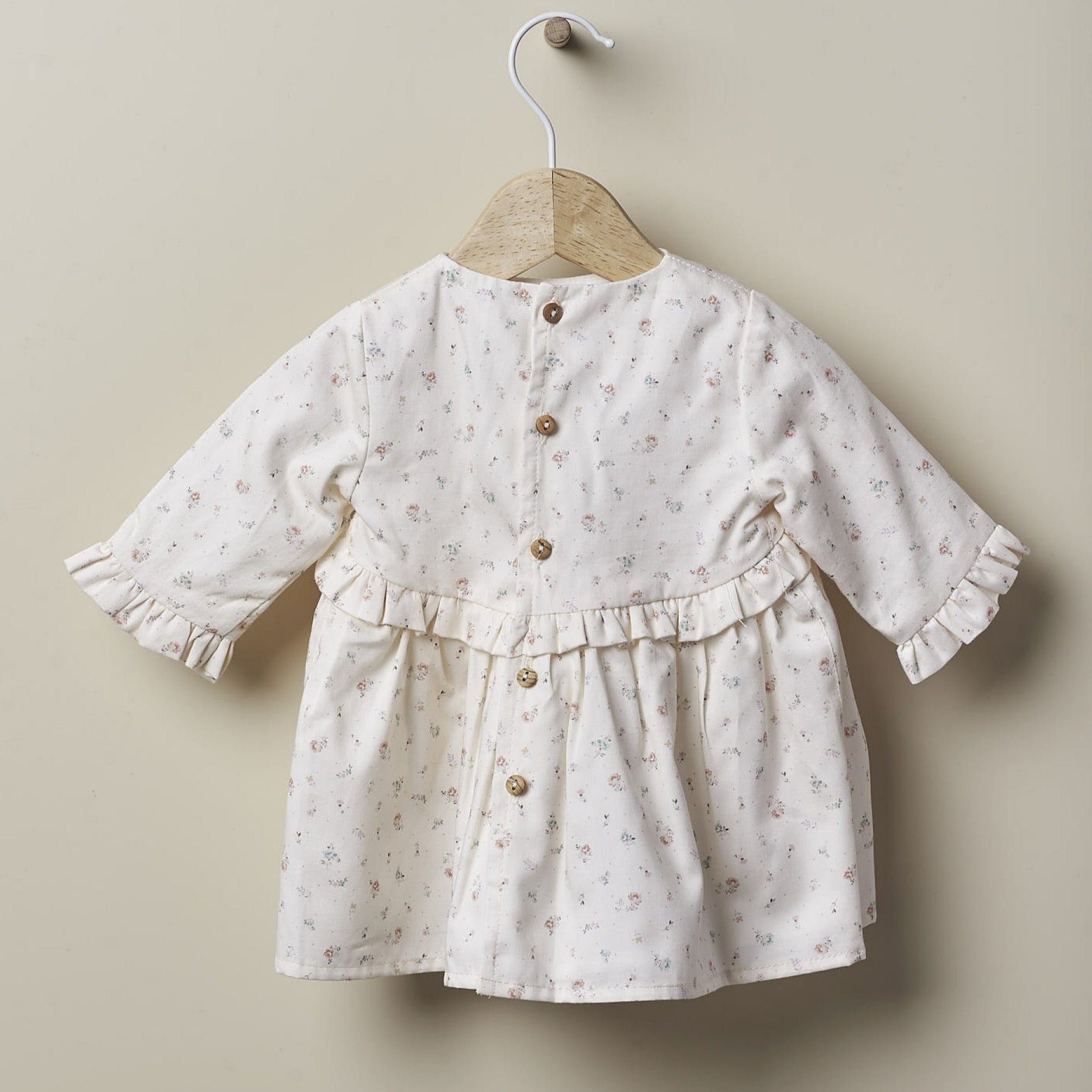 Vestido de manga comprida em tecido florido | LOVELY MOTHER LOVE - Wedoble