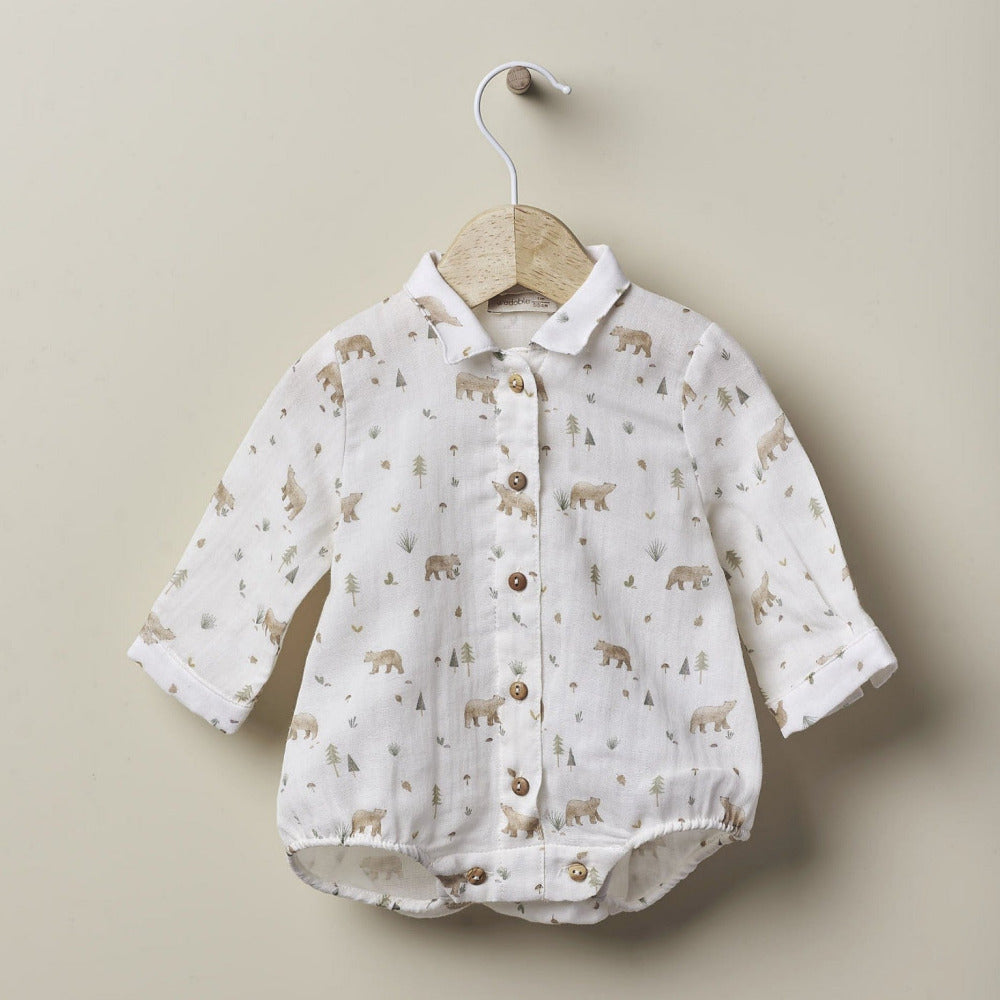 Body camisa em tecido em algodão orgânico | HAPPY WINTER - Wedoble