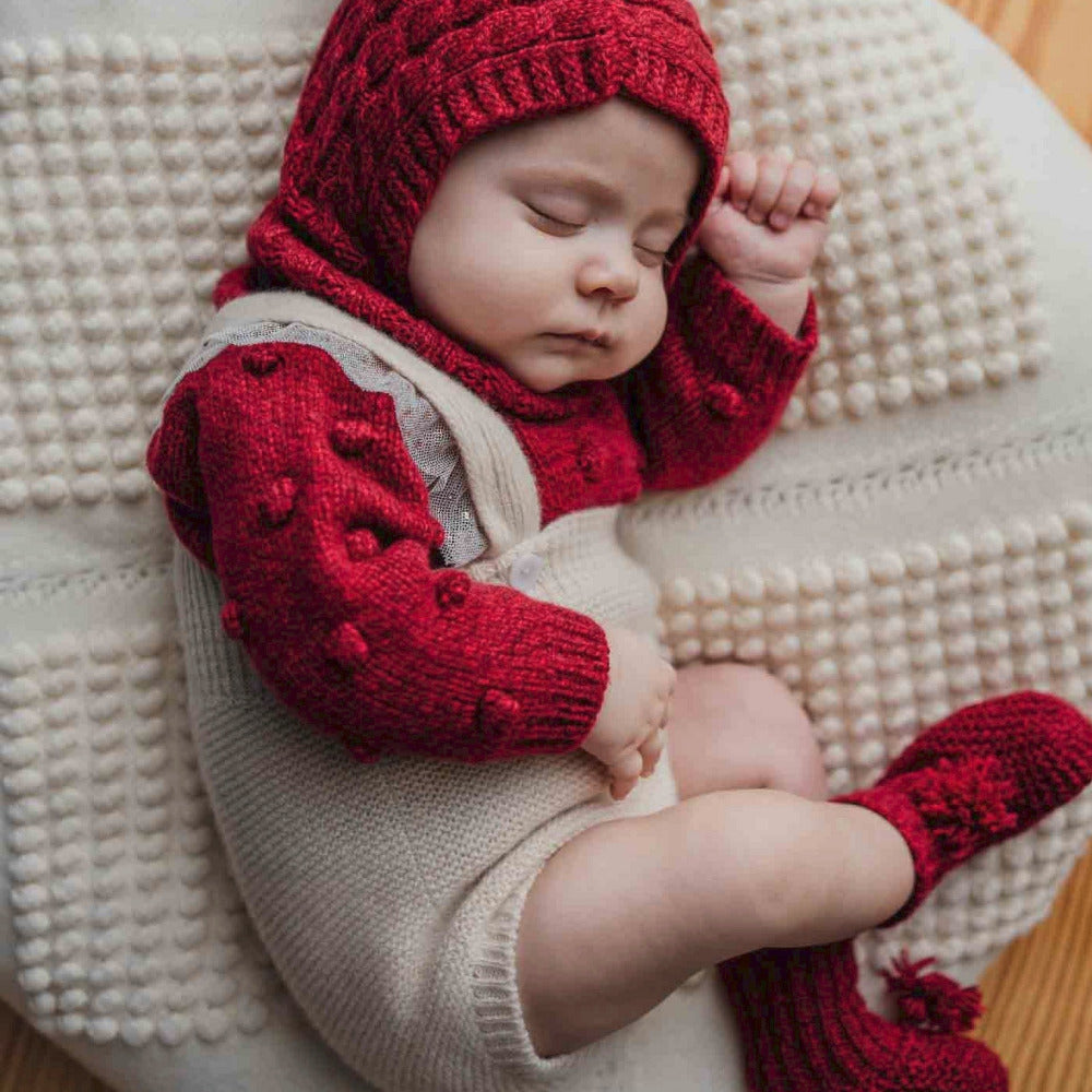 Fofo com alças tricotado em lã merino e caxemira | LOVING WINTER - Wedoble