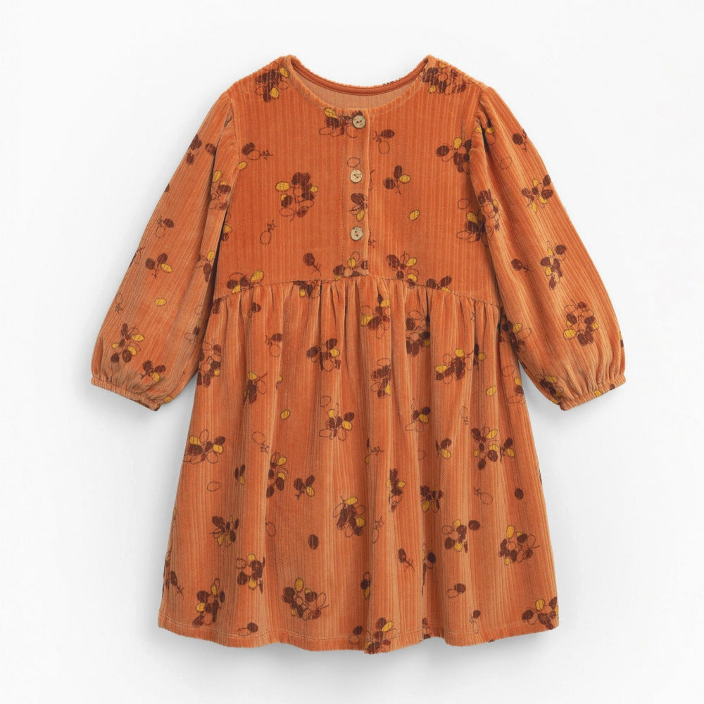 Vestido de malha aveludada com estampado - Play Up