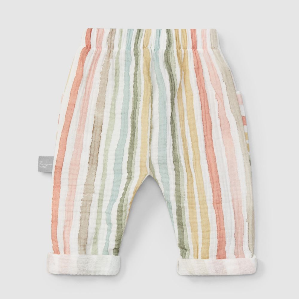 Calças pull-up riscas multicolor - Snug