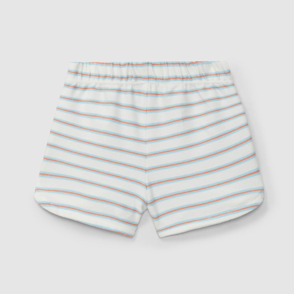Calções pull-up em felpa de riscas multicolor - Laranjinha