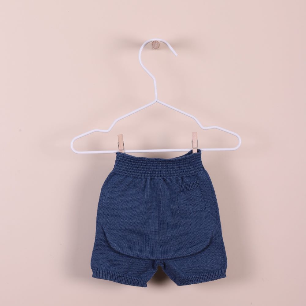 Conjunto camisola de manga curta e calção tricotados em algodão | OCEAN - Wedoble