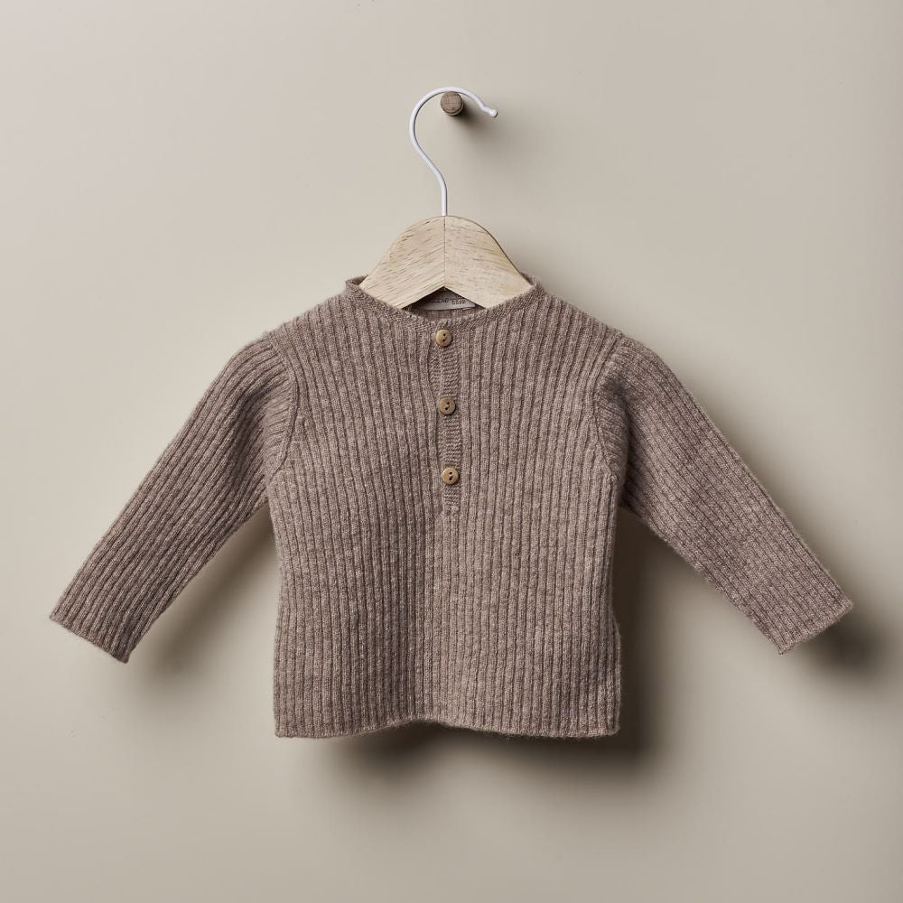 Camisola canelada tricotada em lã LOVE IN WINTER DAYS - Wedoble