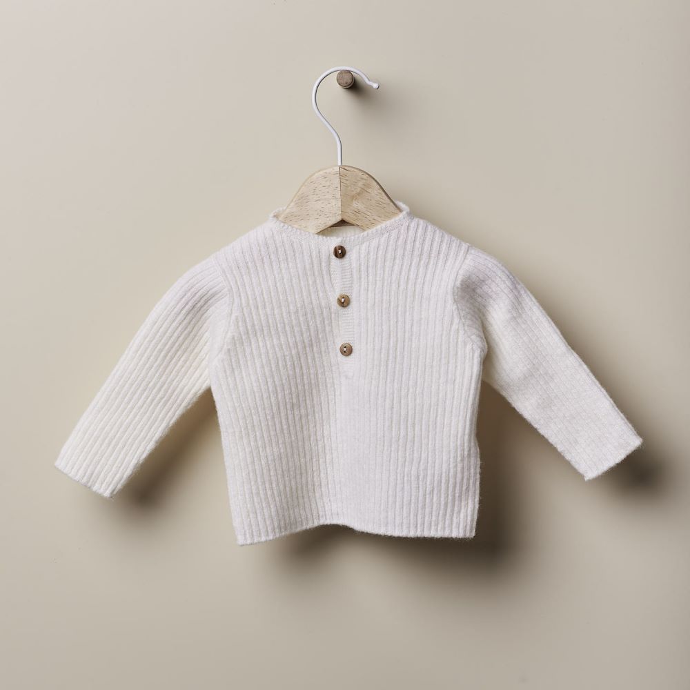Camisola canelada tricotada em lã LOVE IN WINTER DAYS - Wedoble