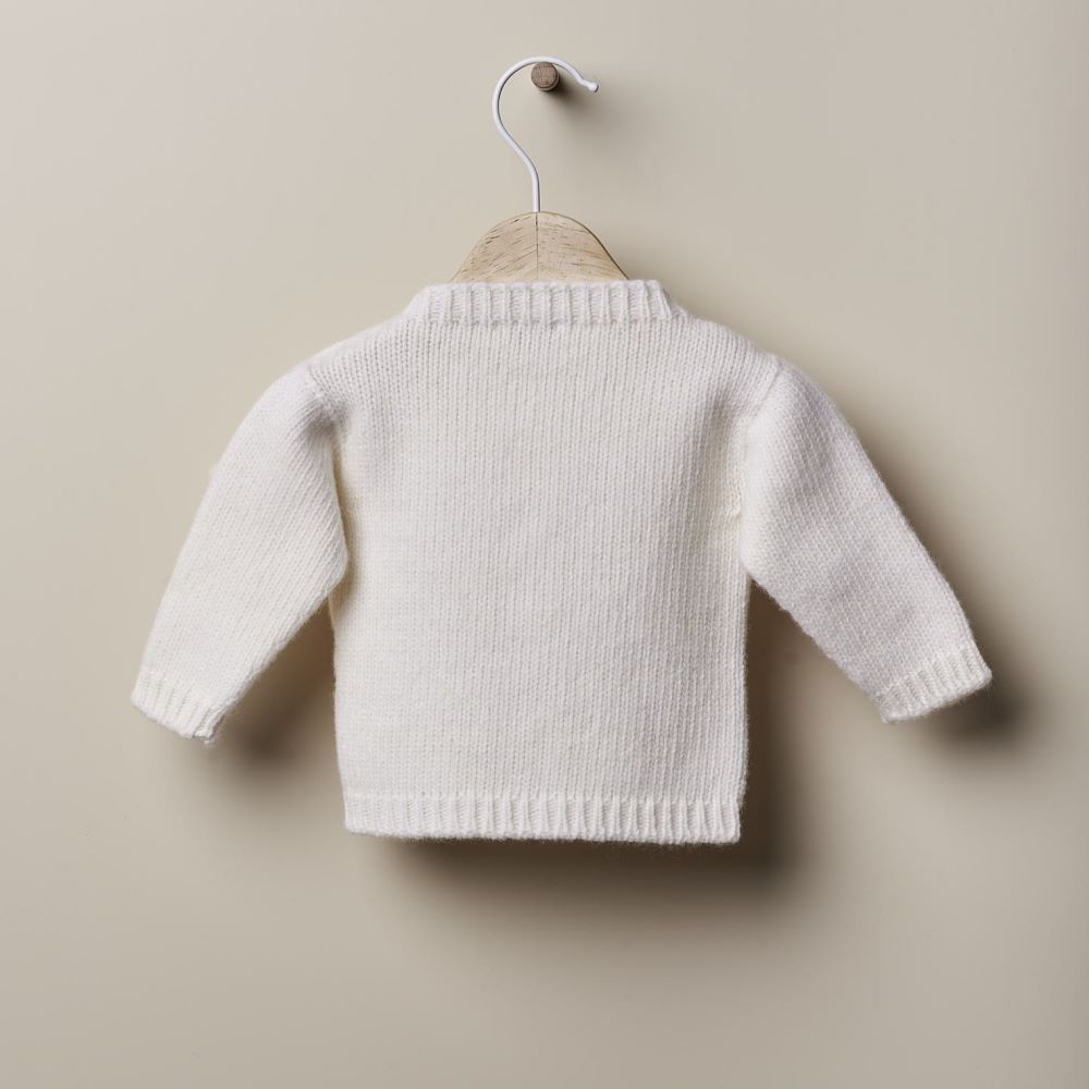 Camisola com abertura no ombro tricotada em lã LOVE IN WINTER DAYS - Wedoble