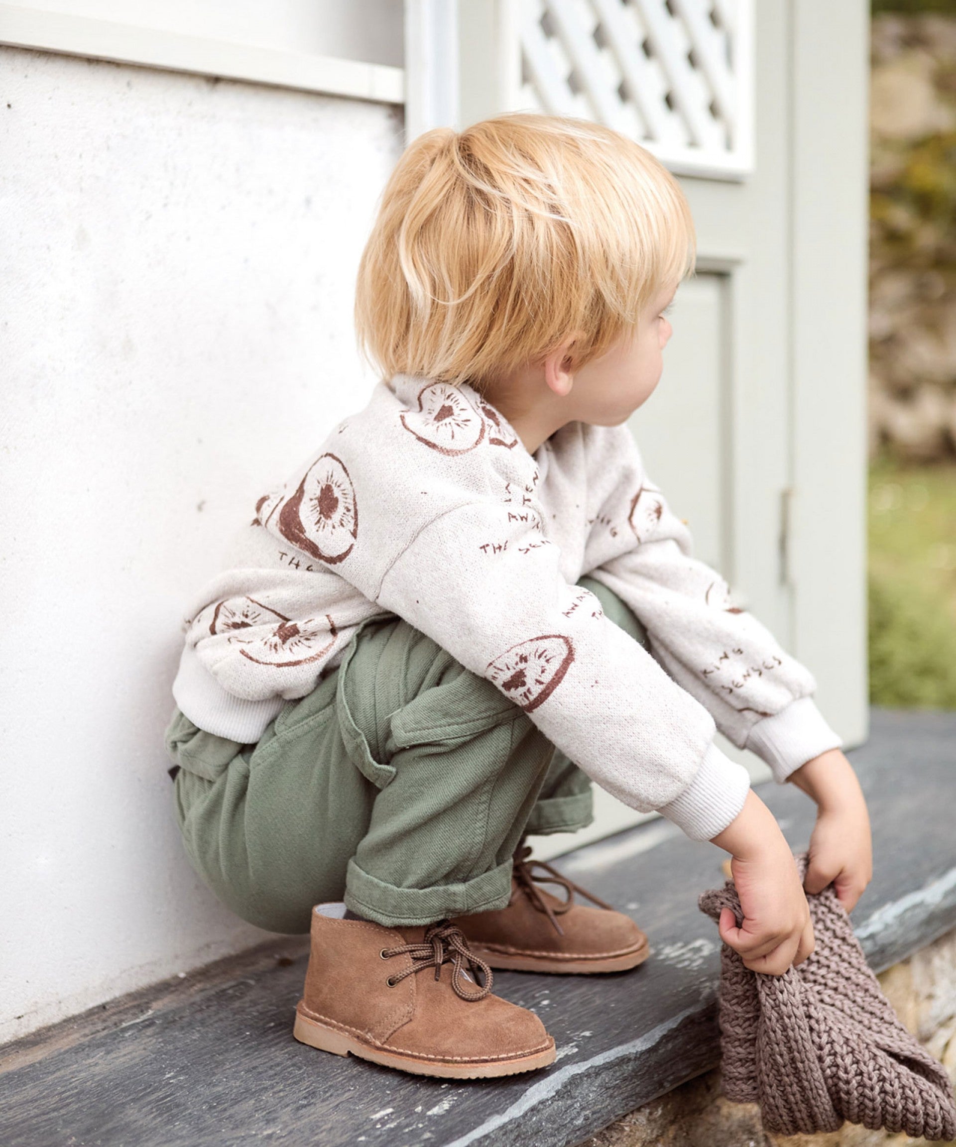 Camisola de malha com carda interior e ombros caídos | Wooden Memories - Play Up