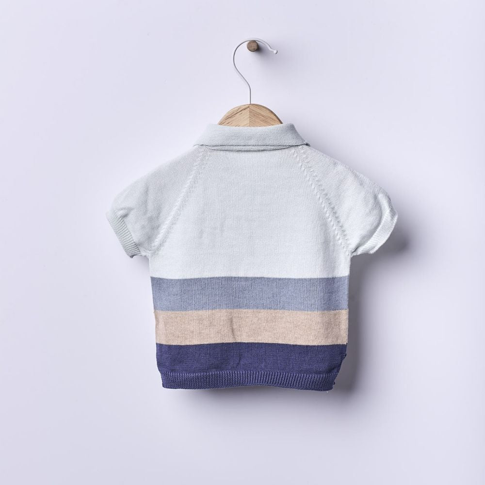 Conjunto camisola polo e calção tricotado em algodão | SEA BREEZE - Wedoble