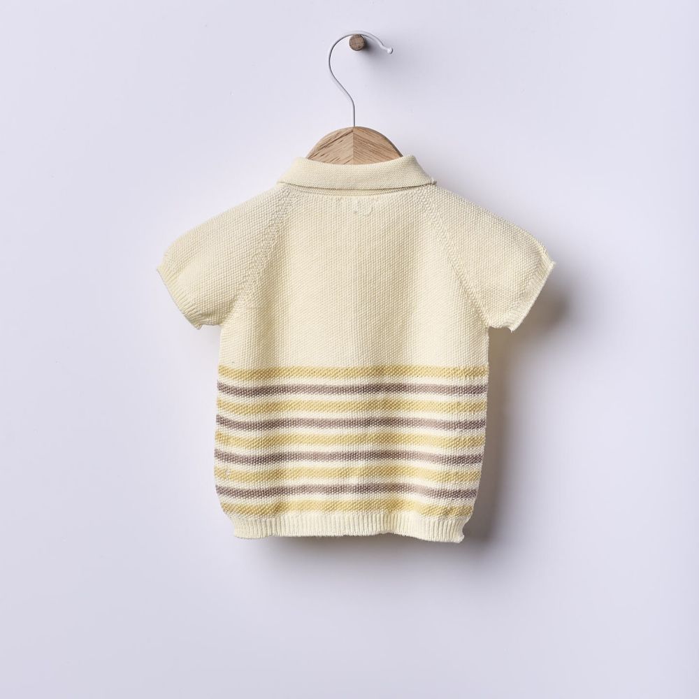 Conjunto camisola polo e calção tricotado em algodão | SUMMER IN THE VILLAGE - Wedoble