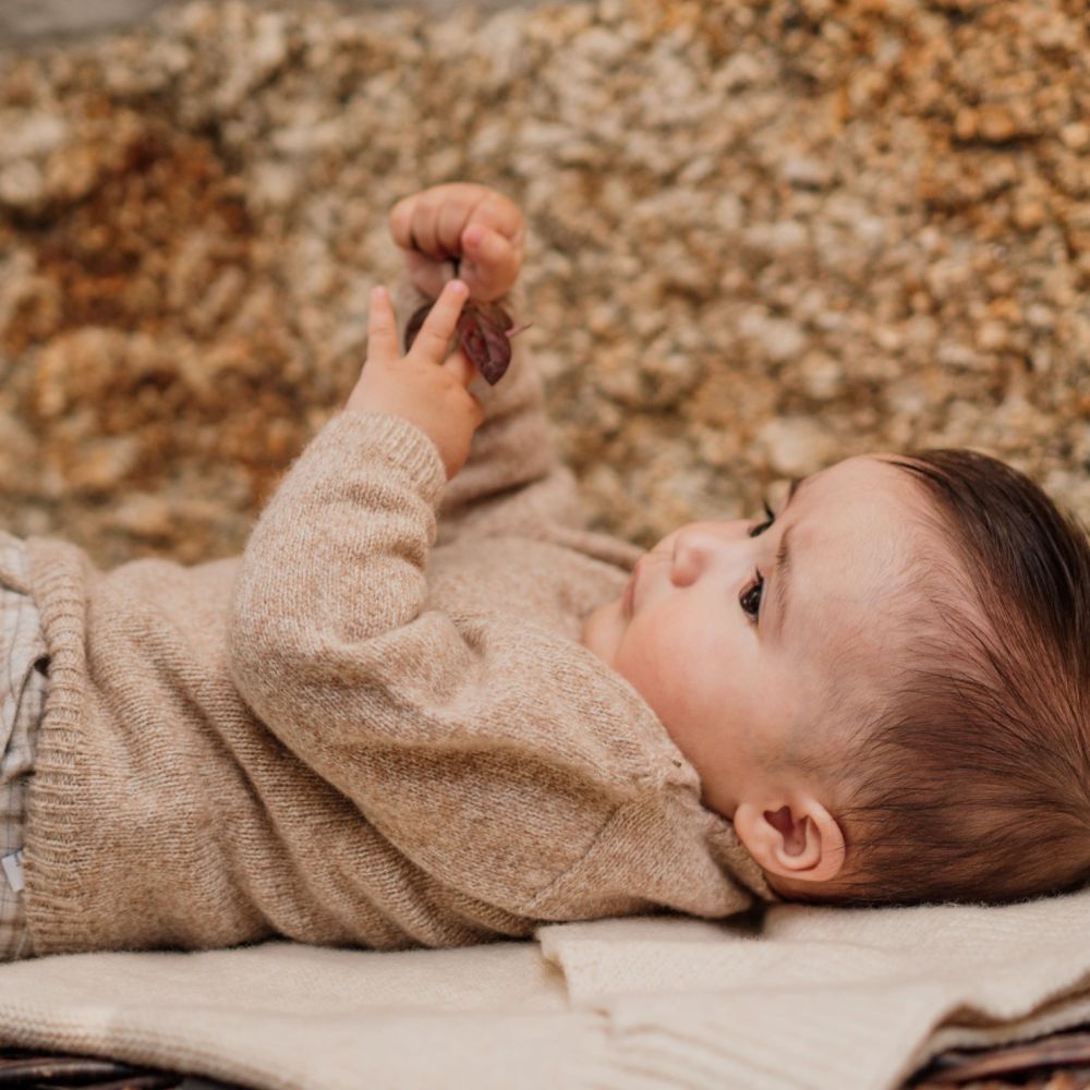 Camisola tricotada em lã merino | LITTLE TEDDY BEAR - Wedoble