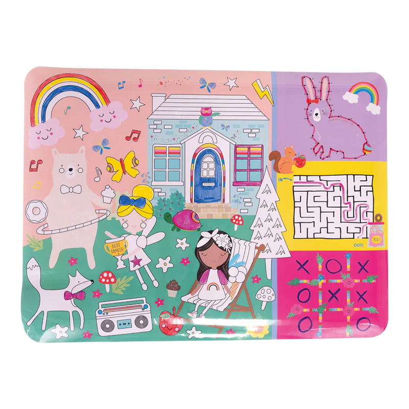 Tapete de Actividades “Colouring Fun&Games” – Fadas Arco-íris - Floss&Rock