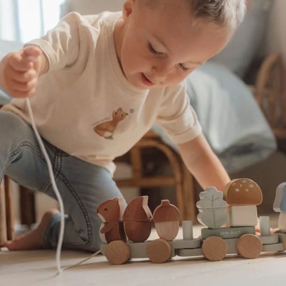 Comboio de Empilhar – Esquilo – Forest Friends FSC - Little Dutch