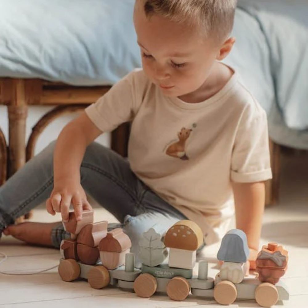 Comboio de Empilhar – Esquilo – Forest Friends FSC - Little Dutch