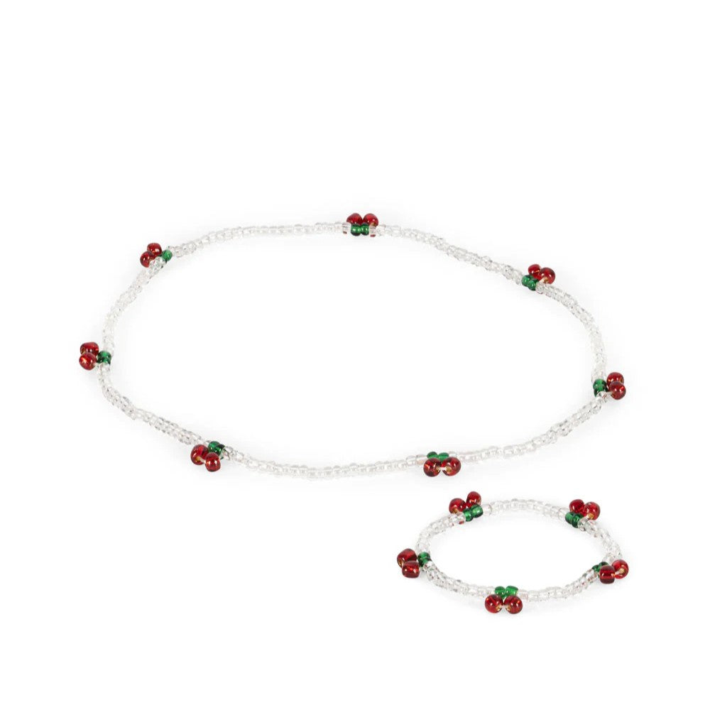 Conjunto de colar e pulseira com missangas - konges Slojd