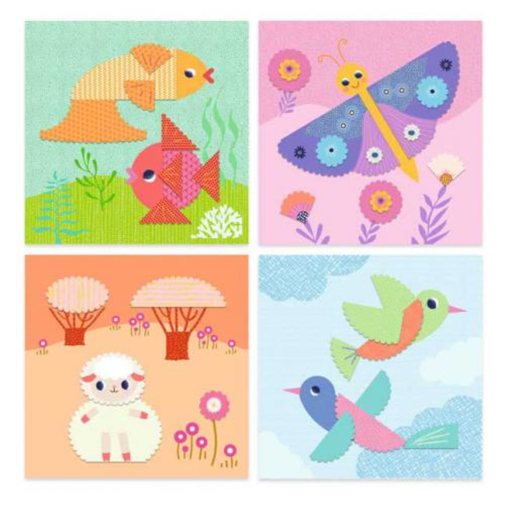 Animais - Jogo de Dobrangens e Colagens - Djeco