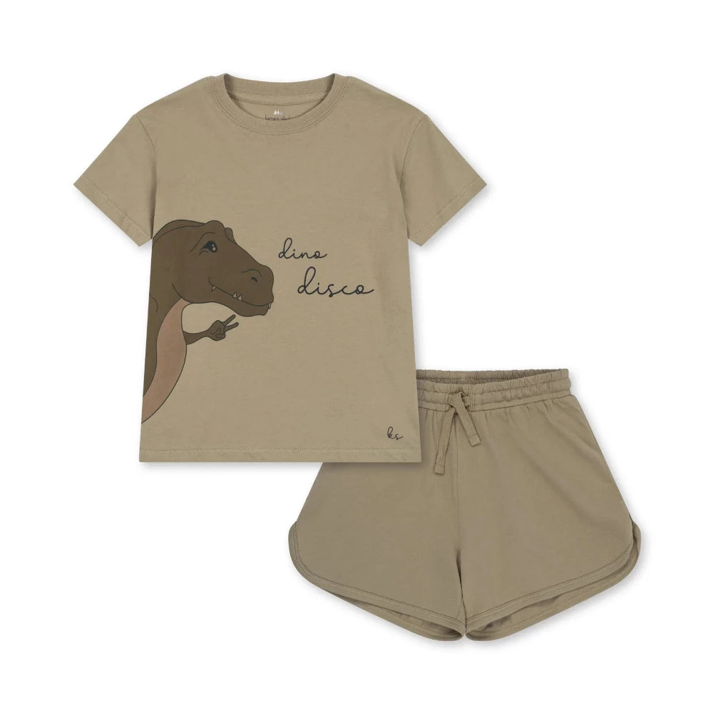 Conjunto T-shirt e Calção Dinossauro - Konges Slojd