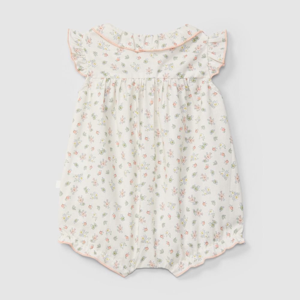 Fofo estampado floral com detalhes em contraste - Laranjinha