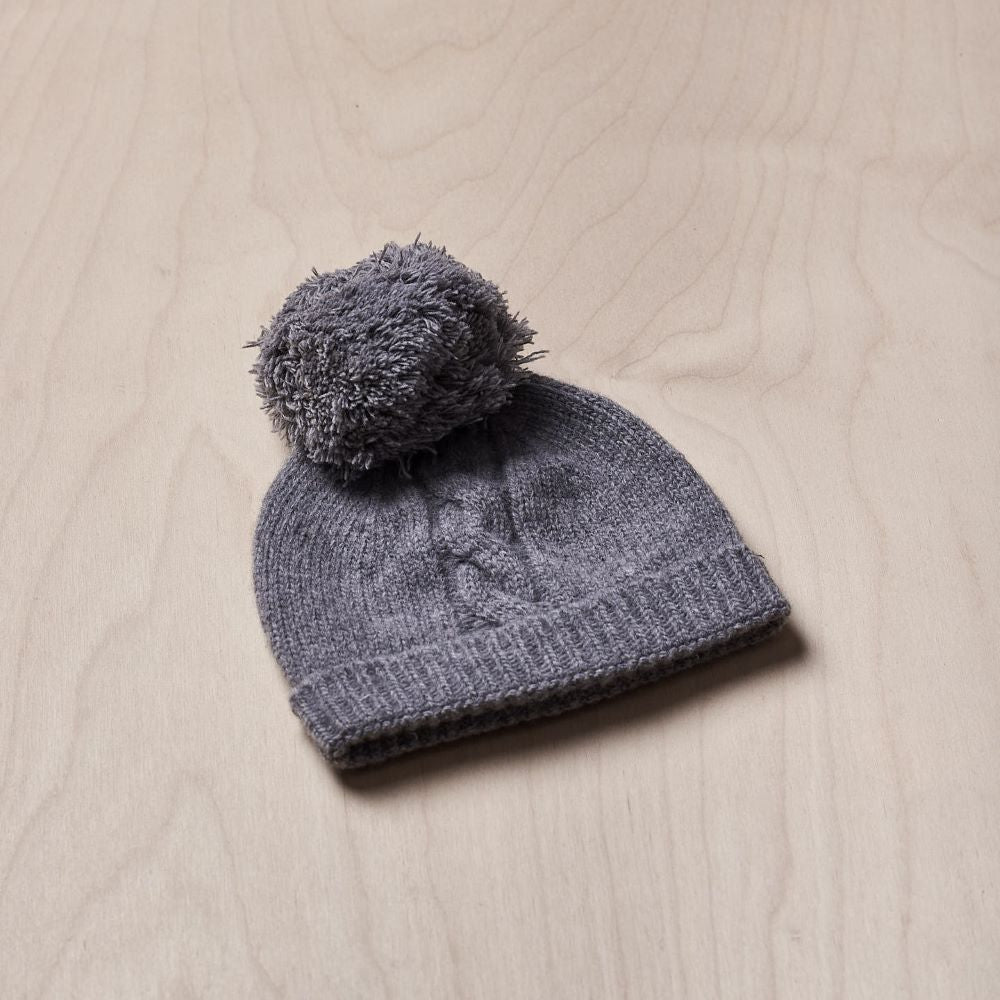 Gorro com pompom tricotado em lã merino e caxemira CHRISTMAS TIME - Wedoble
