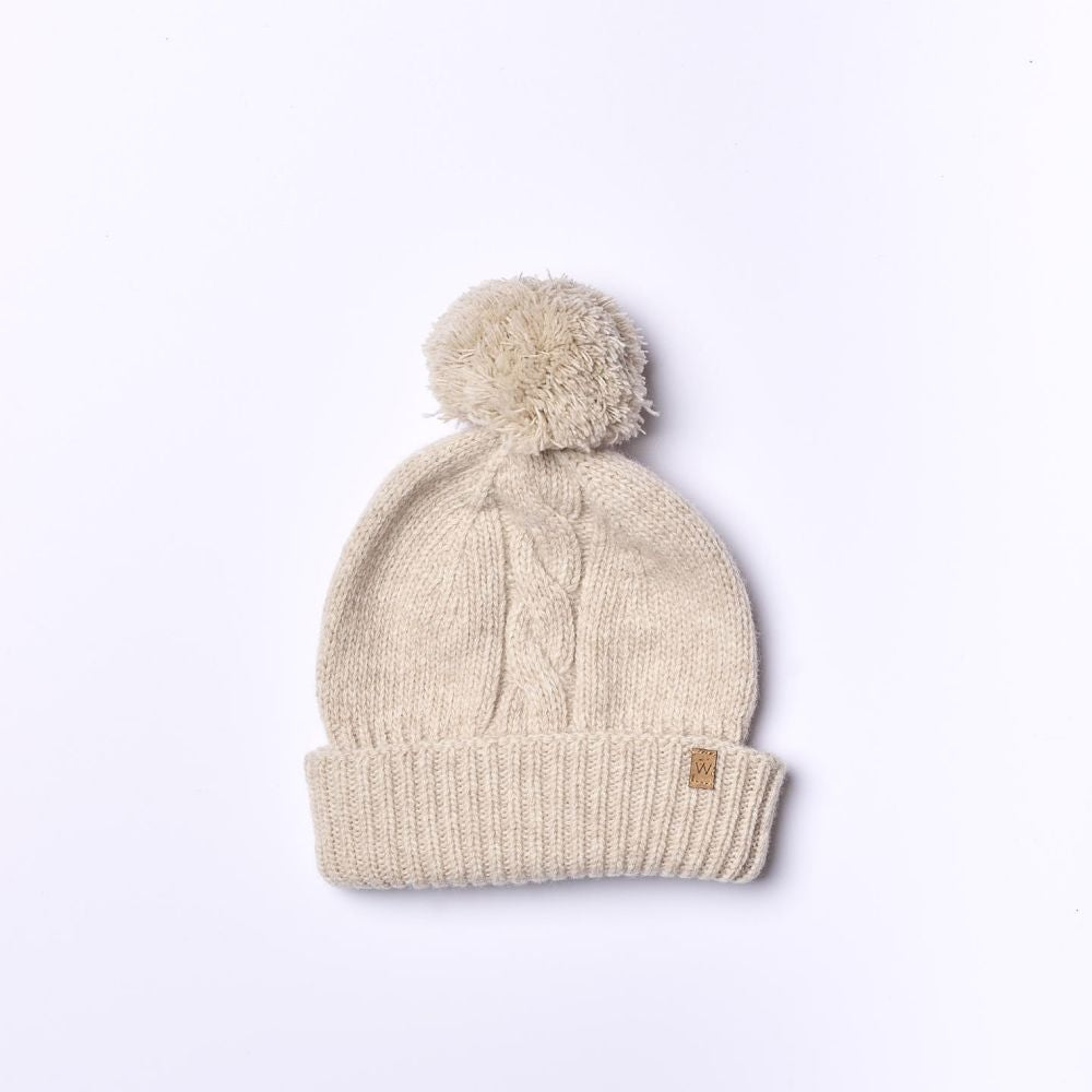 Gorro com pompom tricotado em lã merino | WEDOBLE PLAY - Wedoble