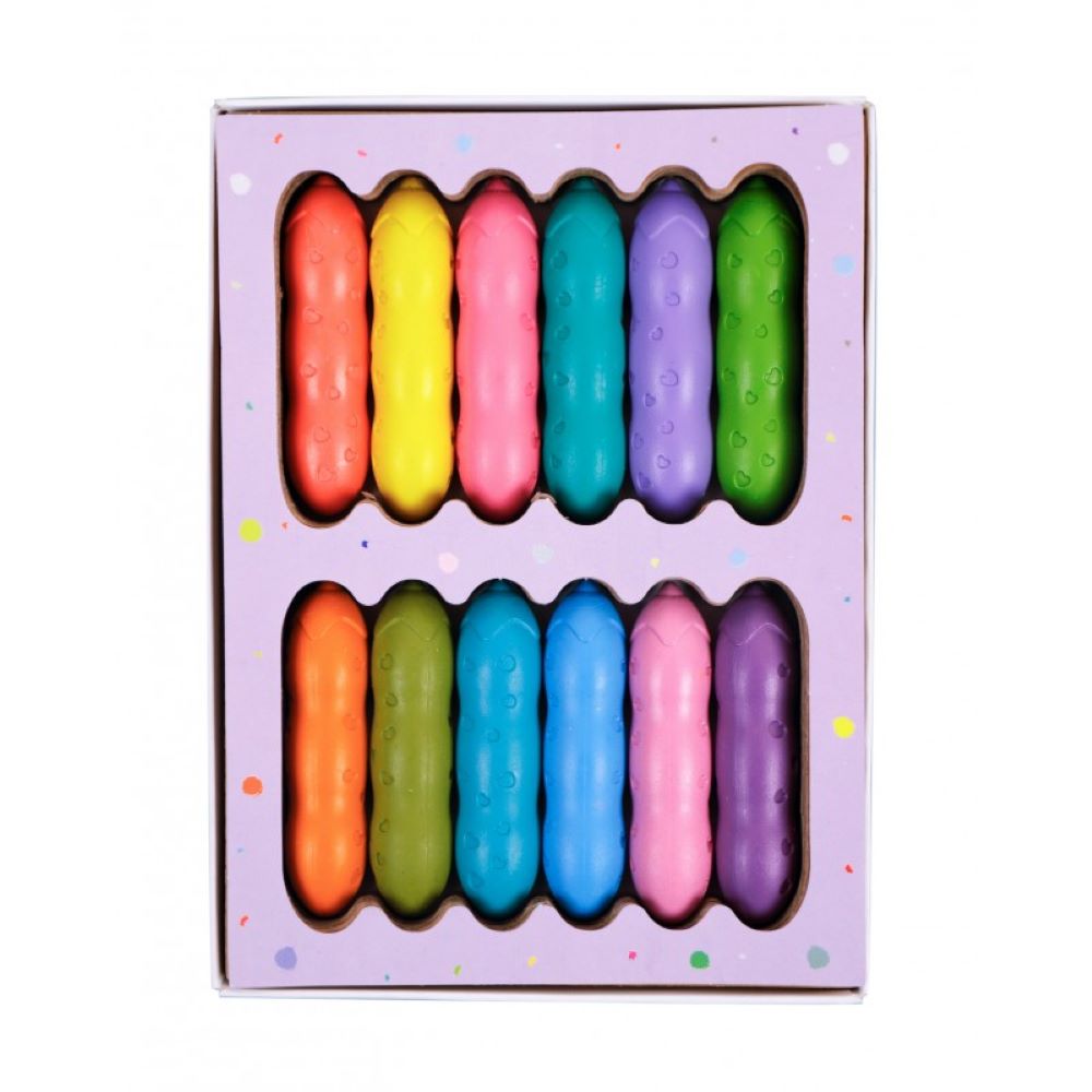 Happy Pea Pod Crayons - 12 Pastel Colours - Haku yoka