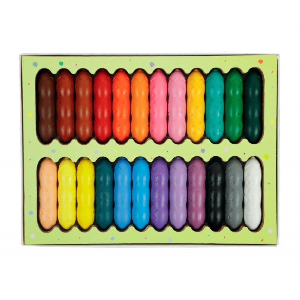 Happy Pea Pod Crayons - 24 Colours - Haku yoka