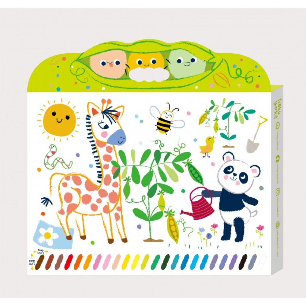 Happy Pea Pod Crayons - 24 Colours - Haku yoka