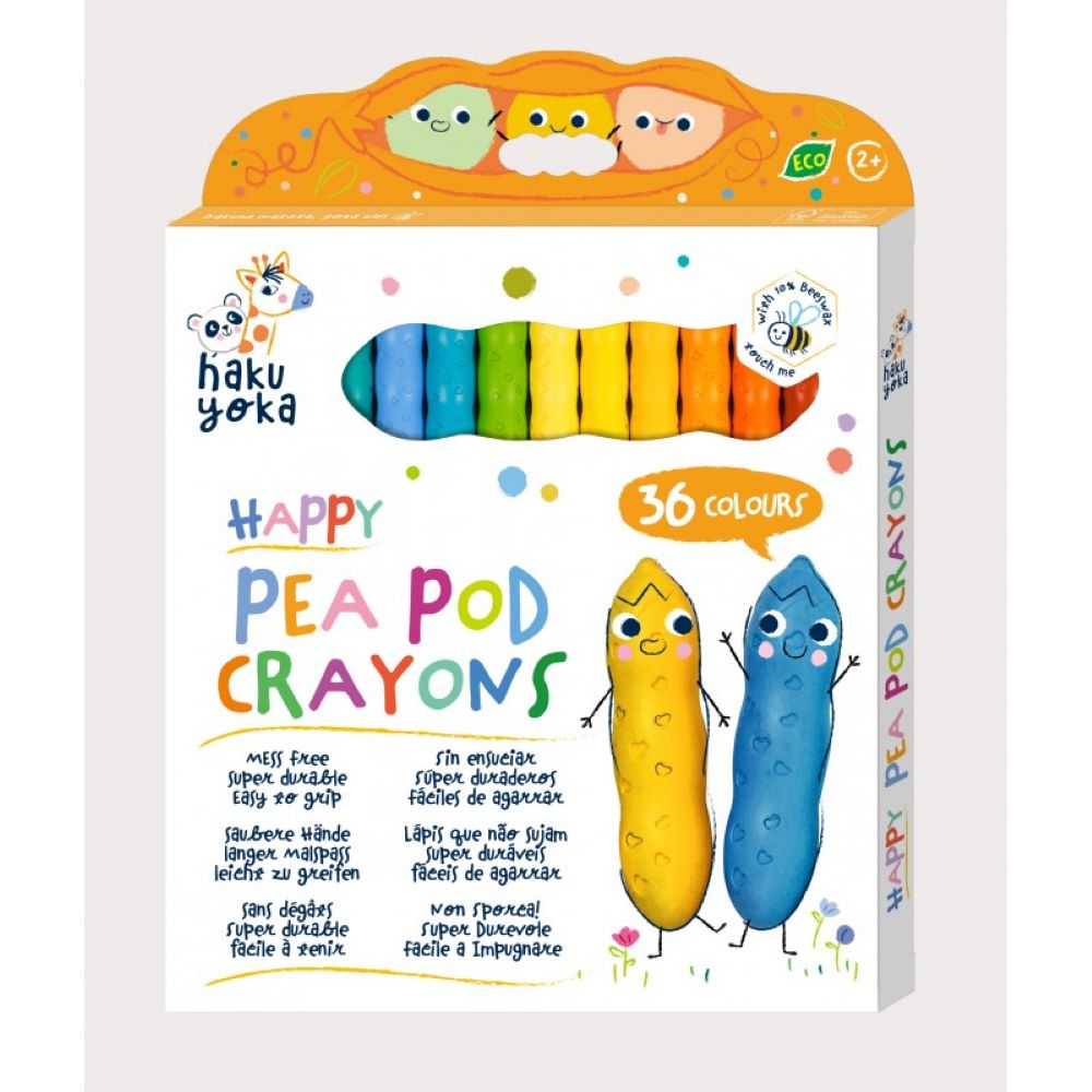 Happy Pea Pod Crayons - 36 Colours - Haku yoka
