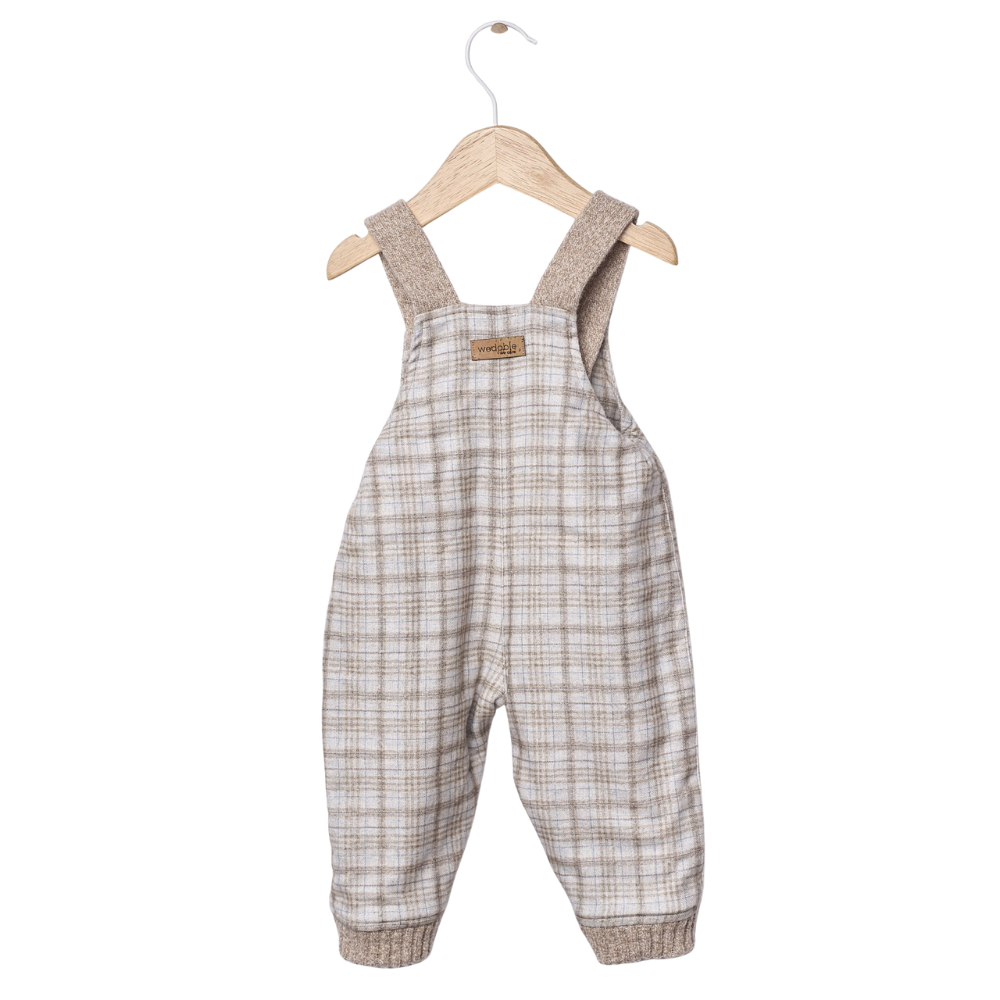 Jardineiras com padrão xadrez tartan | LITTLE TEDDY BEAR - Wedoble