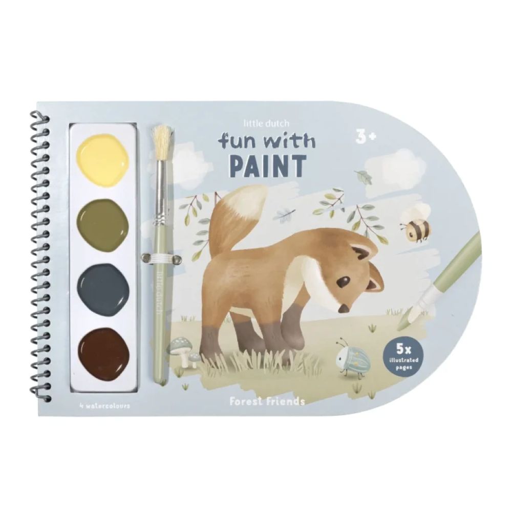 Livro de Colorir c/ Aguarelas FOREST FRIENDS - Little Dutch