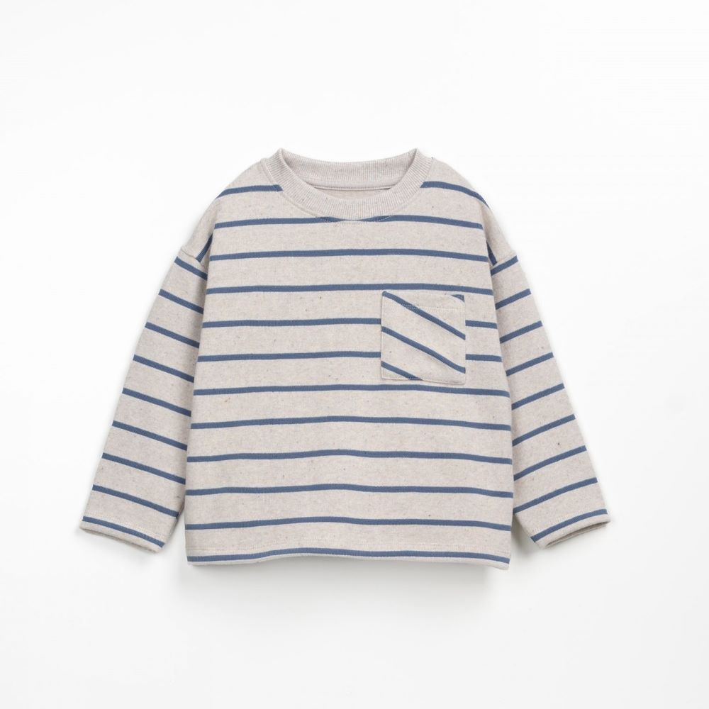 T-shirt às riscas com fibras recicladas | Wooden Memories - Play Up