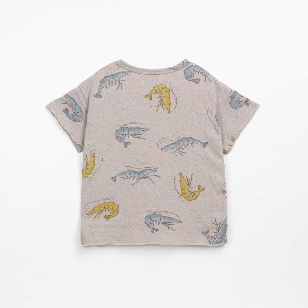 T-shirt com botão de coco cinza play up - Play Up
