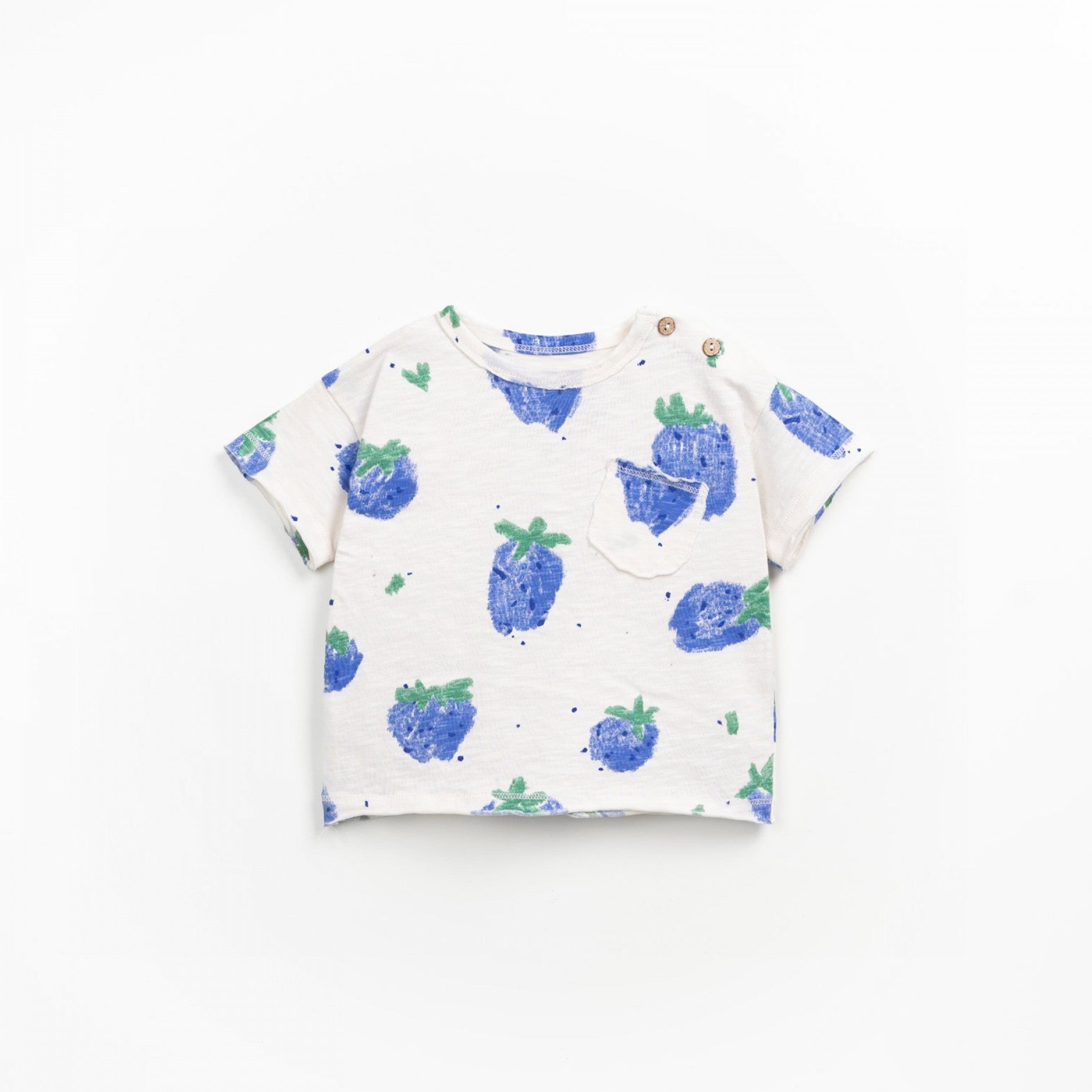 T-shirt em algodão orgânico com estampado de morangos - Play Up