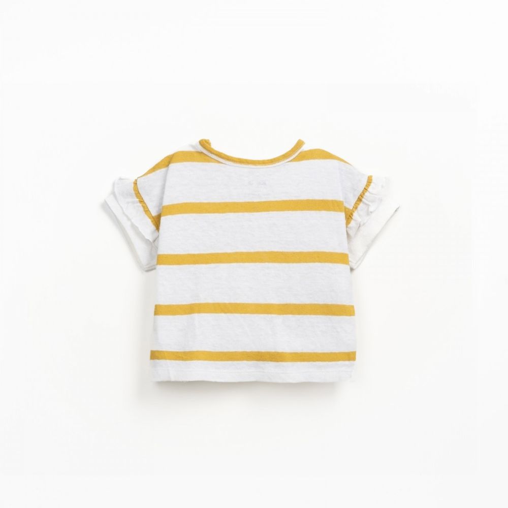 T-shirt em algodão orgânico e linho com padrão de riscas - Play Up