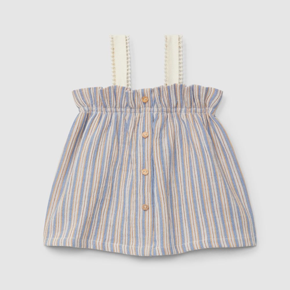 Top de riscas multicolor - Laranjinha