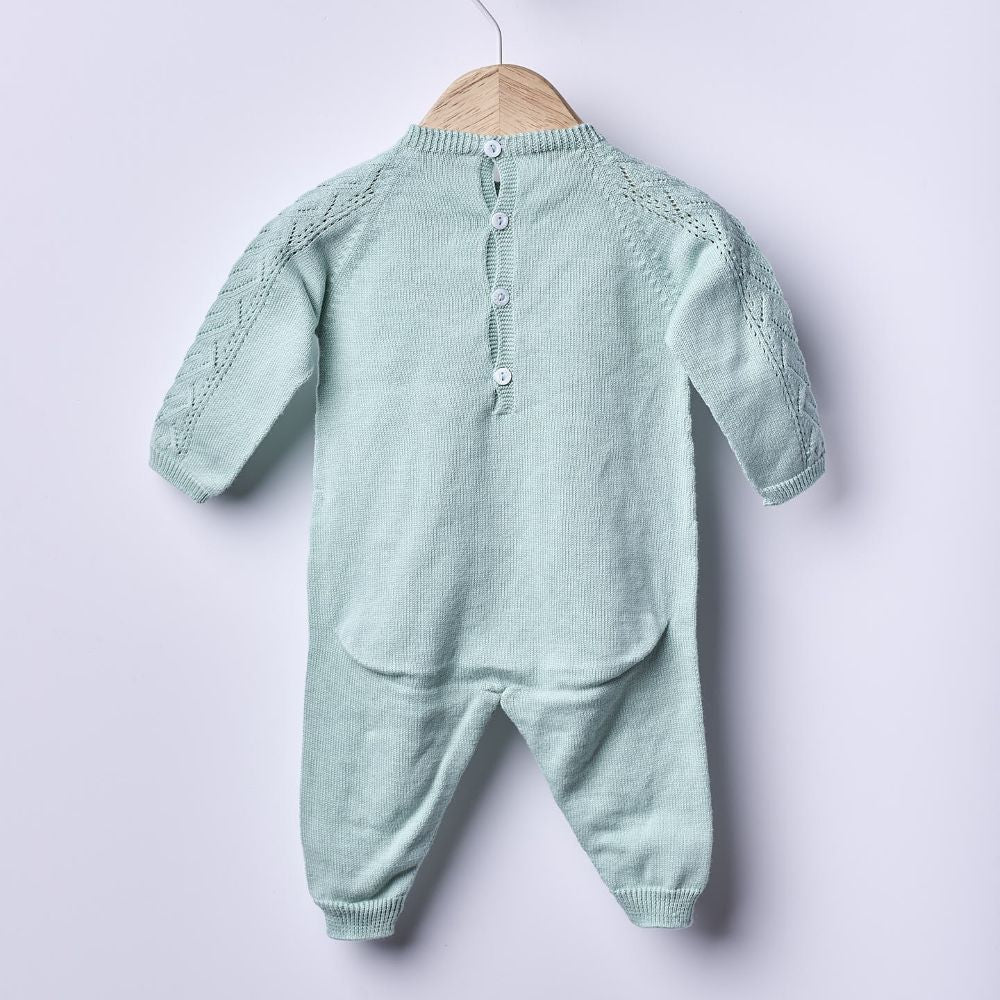Babygrow sem pé tricotado em algodão orgânico | ROMANTIC SPRING DAY - Wedoble