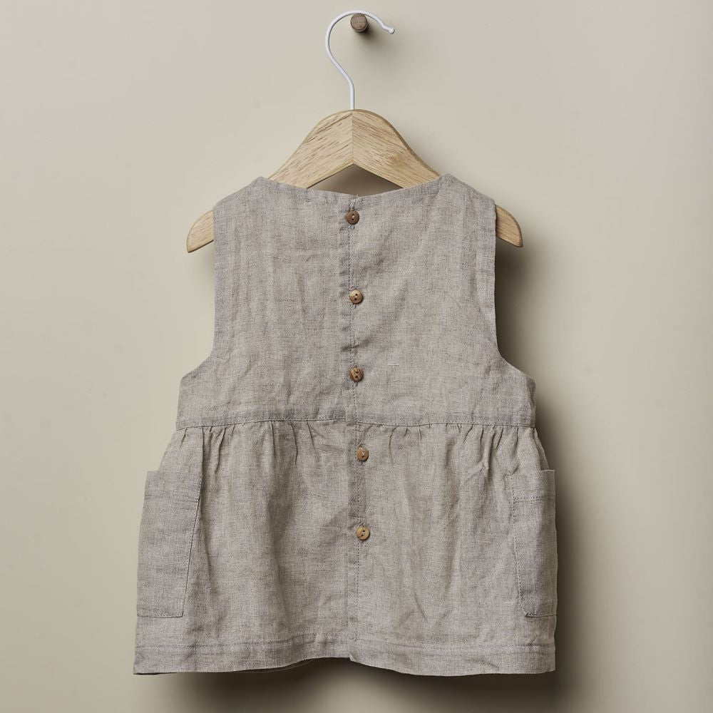 Vestido de linho natural | MADAGASCAR - Wedoble