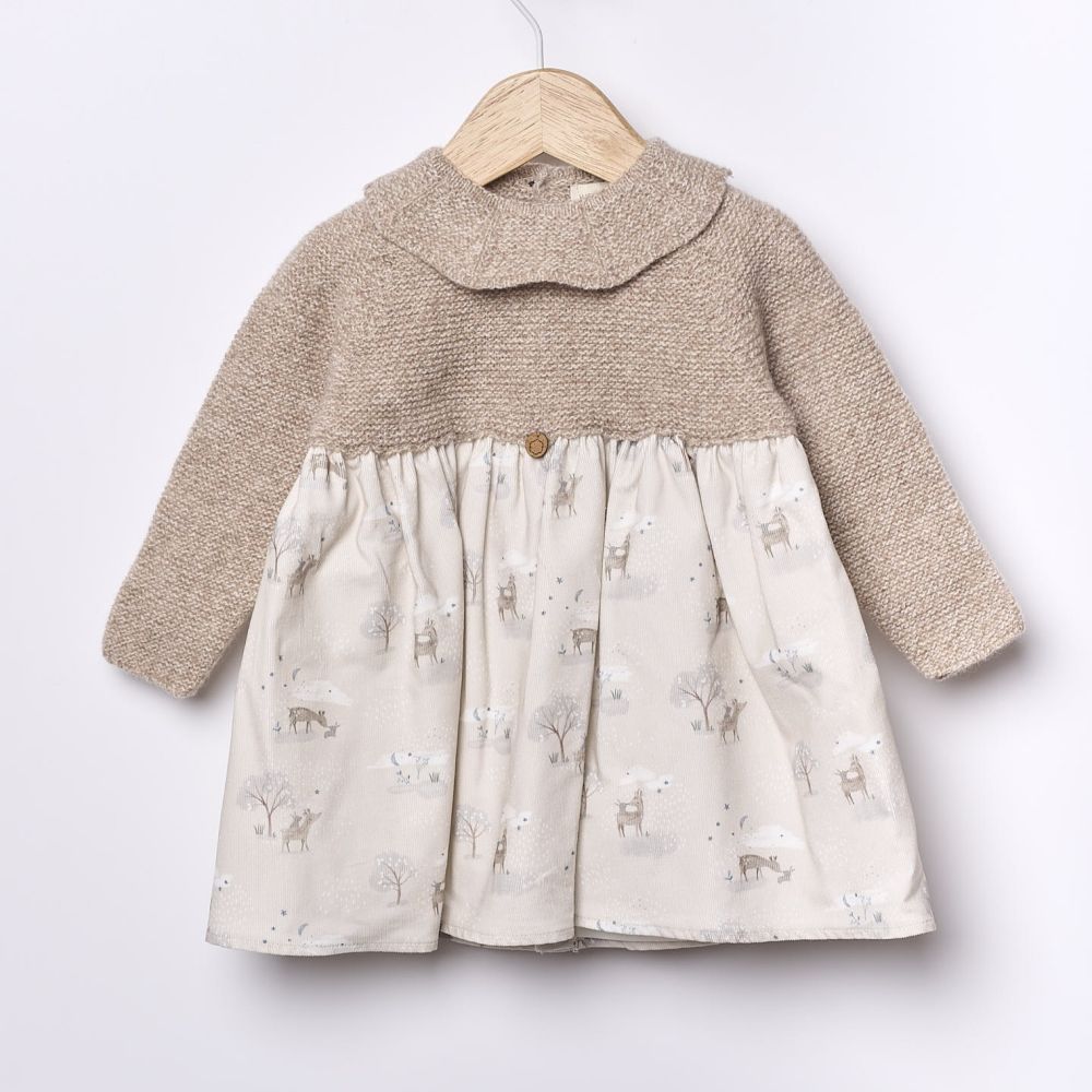 Vestido de manga comprida com animais da floresta | BUNNY AND FRIENDS - Wedoble