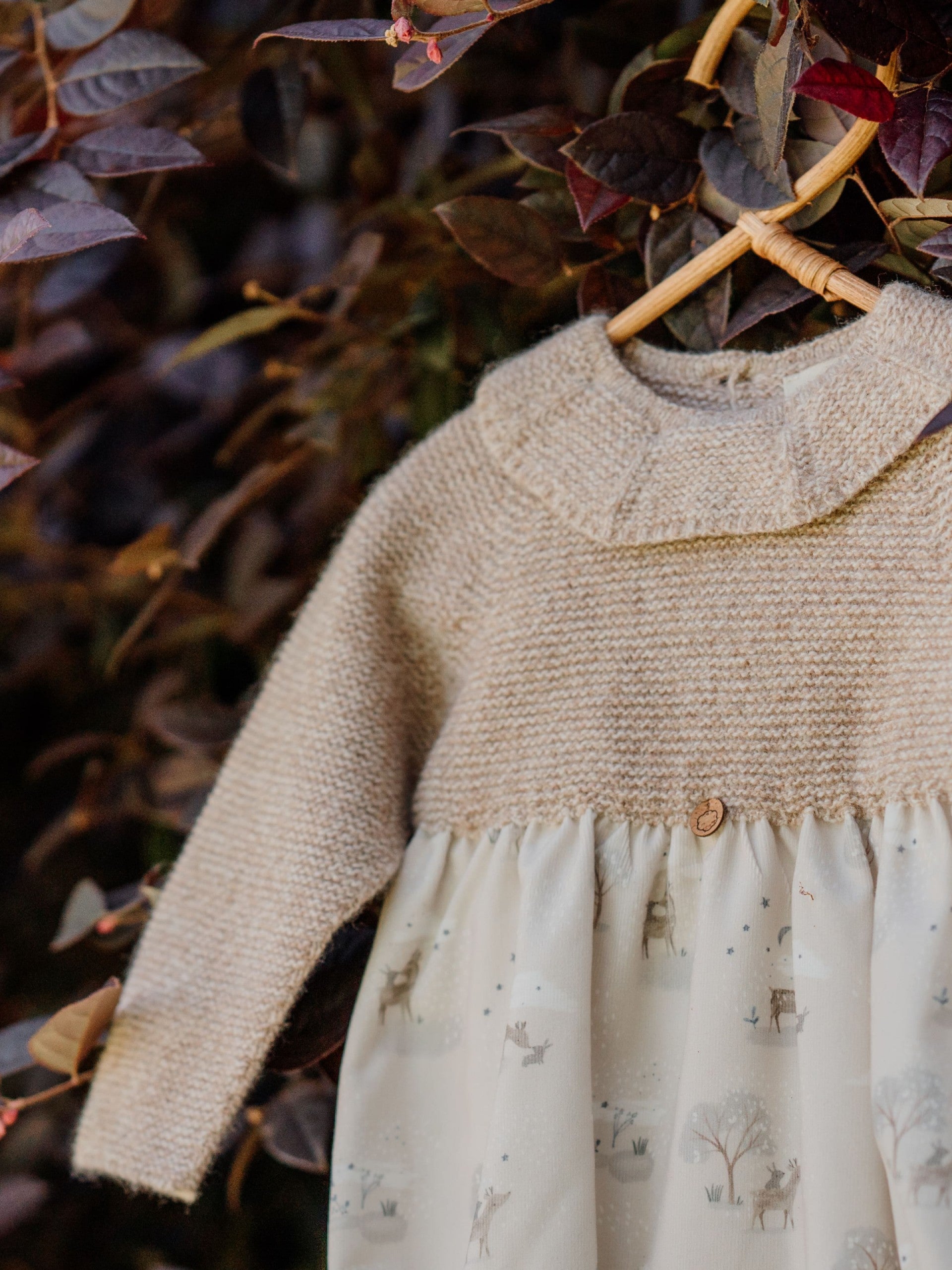 Vestido de manga comprida com animais da floresta | BUNNY AND FRIENDS - Wedoble