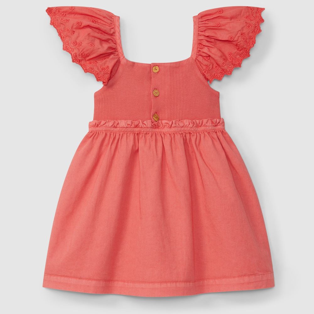 Vestido mangas em bordado inglês - Laranjinha