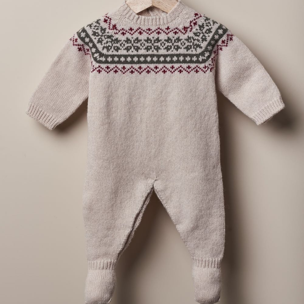 Babygrow natalício em malha jacquard CHRISTMAS TIME - Wedoble
