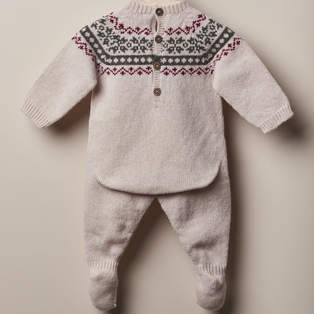 Babygrow natalício em malha jacquard CHRISTMAS TIME - Wedoble