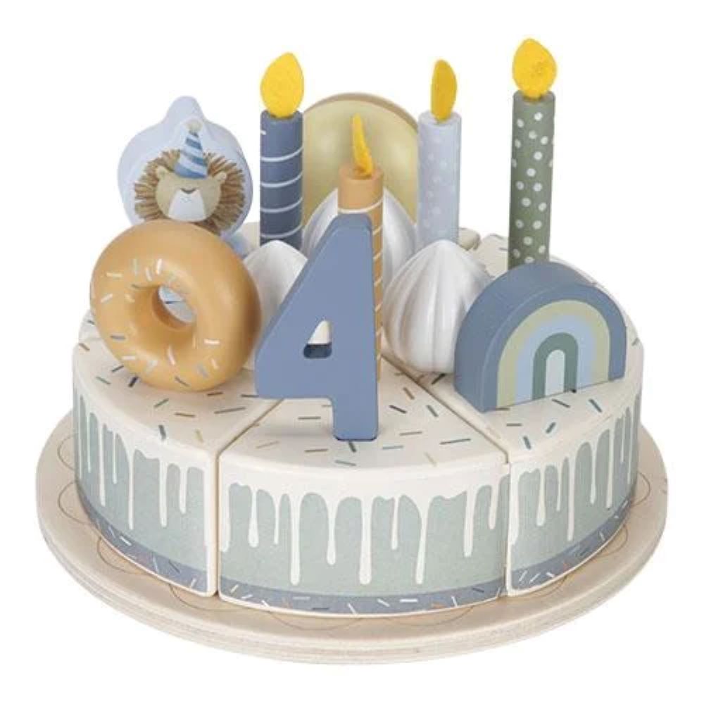 Bolo de Aniversário em Madeira – Azul - Little Dutch