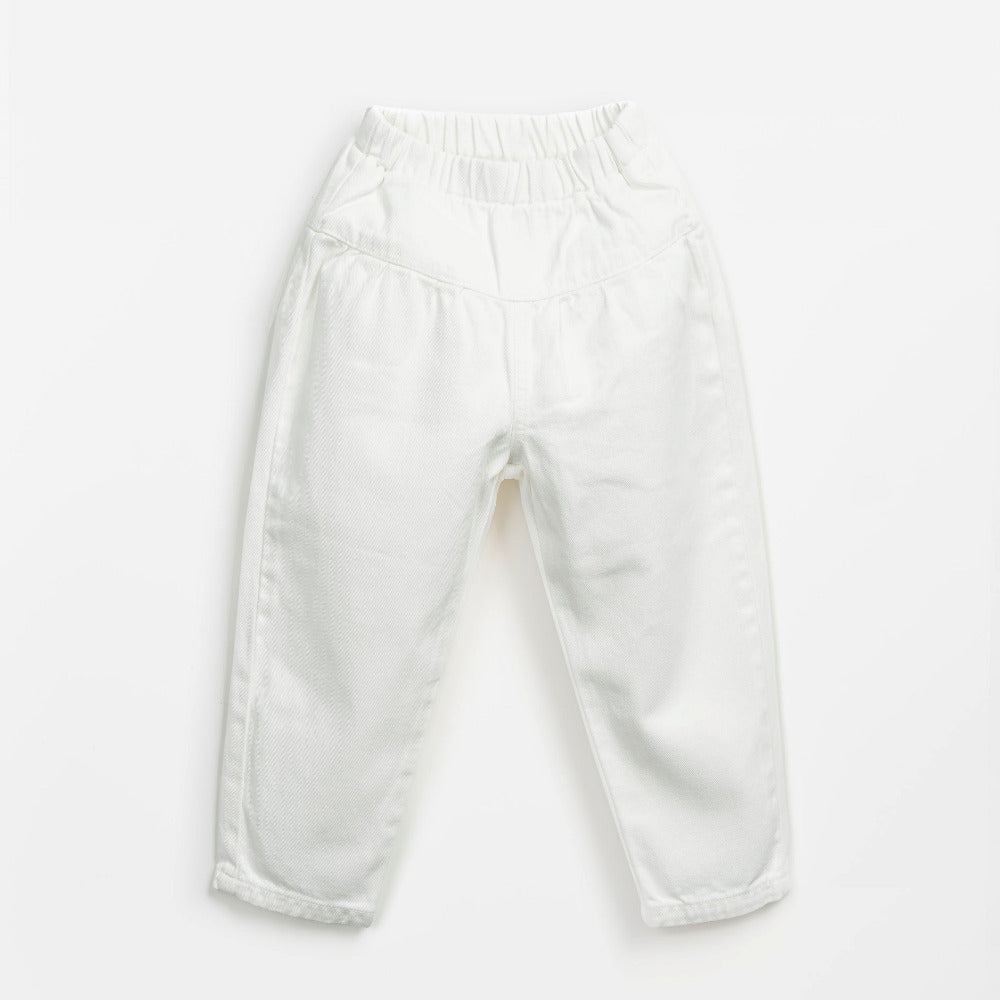 Calça de sarja com pormenor franzido nas perneiras - Play Up