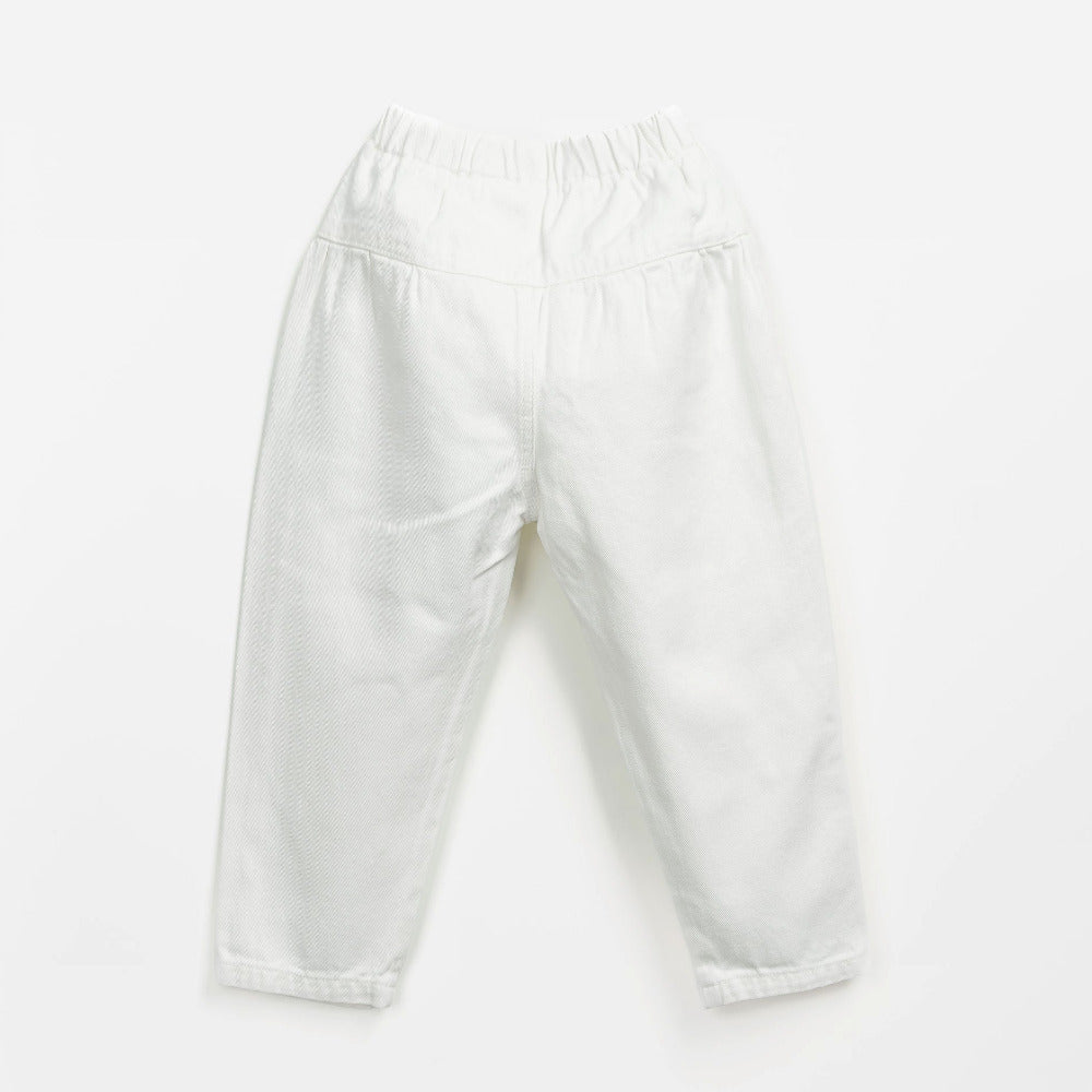 Calça de sarja com pormenor franzido nas perneiras - Play Up